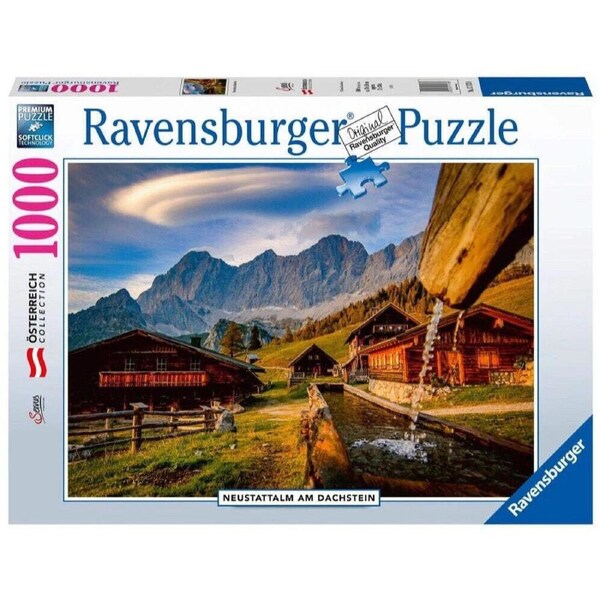1000pc Ravensburger Neustattalm am Dachstein Wooden Premium Jigsaw Puzzle