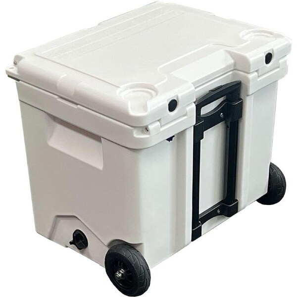 Heavy Duty Roto Mould Ice Box 42Ltr With Wheels Handle And Temp Gauge