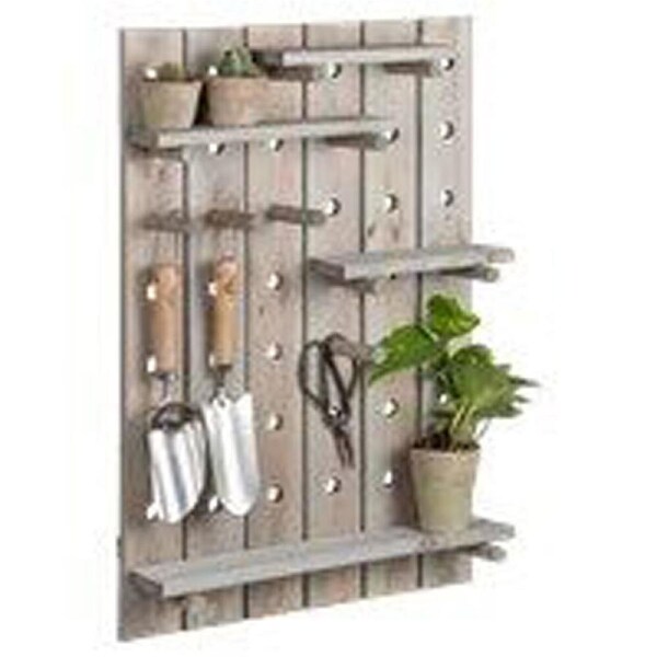 Esschert Design Wooden Wall Hang Pegboard Garden Outdoor Furniture 78cm