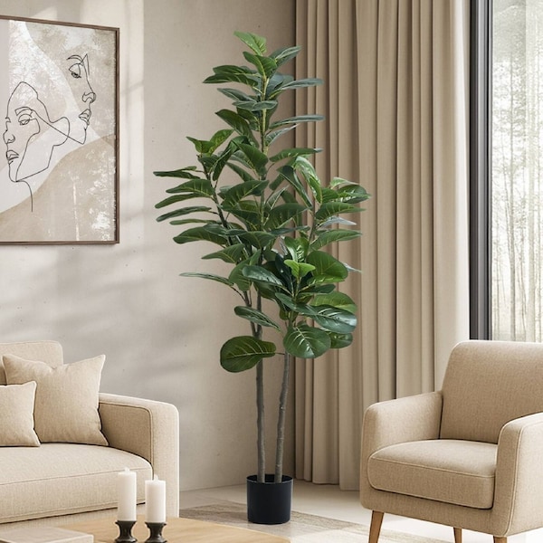 Livsip 150cm Artificial Fiddle Leaf Fig Tree Lifelike Faux Plants Home Decor