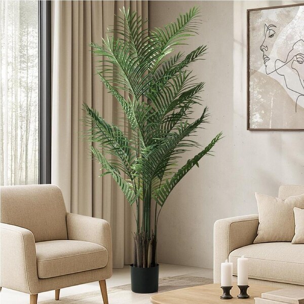 Livsip 180cm Artificial Palm Tree Lifelike Faux Potted Plants Home Garden Decor