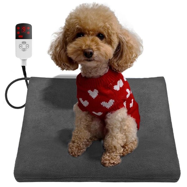 Qttie Pet Heating Pad With Timer Dog Cat 45x45cm Heated Electric Pet Bed Mat