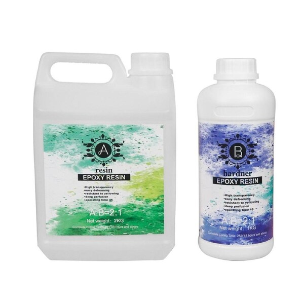 Bella Arte Epoxy Resin 2:1 Ratio Casting Super Clear Craft Coating Paste AB Liquid Art Kit 3L