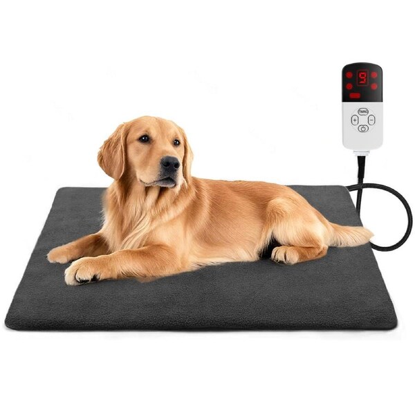 Qttie Pet Heating Pad With Timer Dog Cat 60x40cm Heated Electric Pet Bed Mat