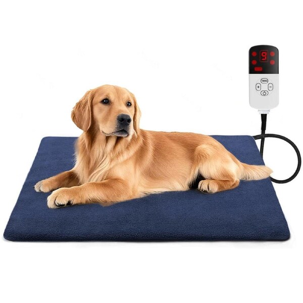 Qttie Pet Heating Pad With Timer Dog Cat 60x40cm Heated Electric Pet Bed Mat