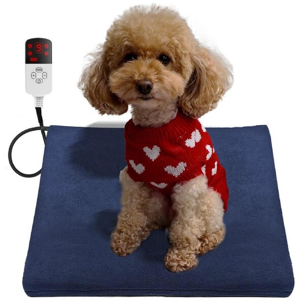 Qttie Pet Heating Pad With Timer Dog Cat 45x45cm Heated Electric Pet Bed Mat