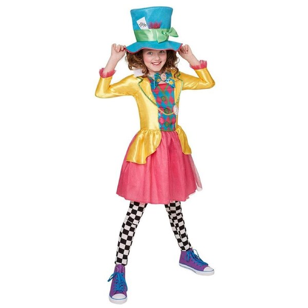 Disney Alice in Wonderland Mad Hatter Girls Deluxe Costume Size 9-10 Years