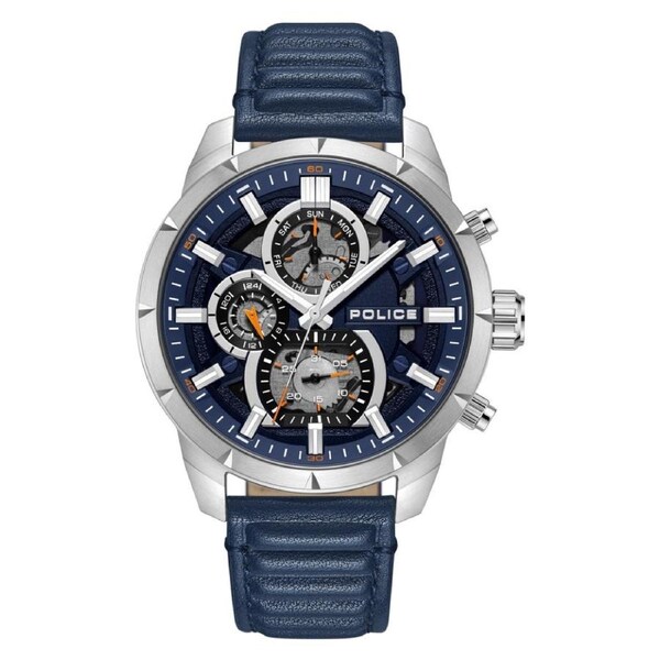 Police Neist Leather Band Blue Dial Men's Watch (PEWJF0021801)