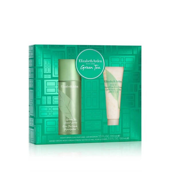 2pc Elizabeth Arden Green Tea Spray & Honey Drops Body Cream Set For Women 100ml