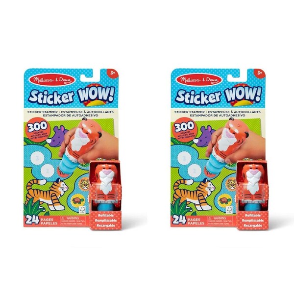 2PK Melissa & Doug Sticker WOW! Activity Pad Stamper Set - Tiger Kids Toy 3y+