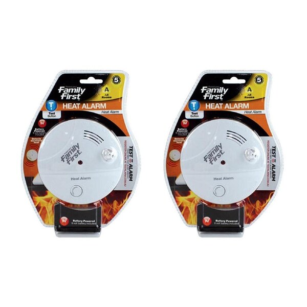 2PK Family First Heat Detection Alarm Air Temperature Detector For All Rooms 9V