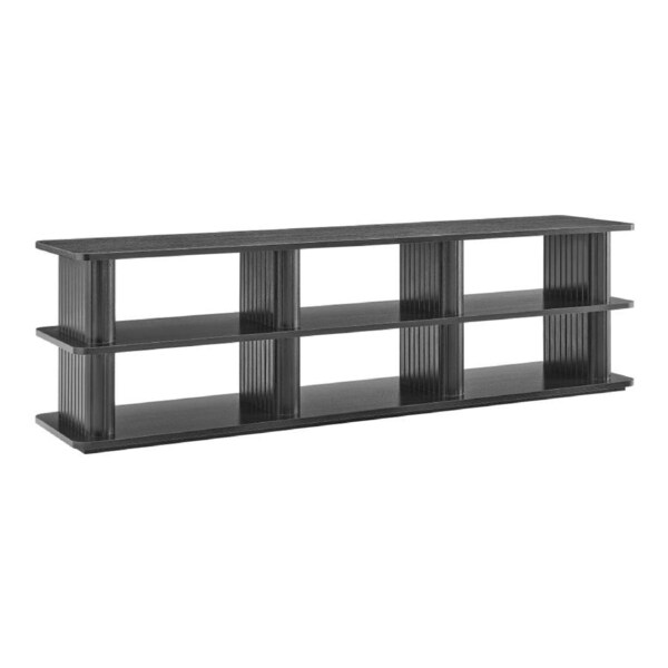 Design Square Azaria Lowline TV Stand Entertainment Unit 180cm 6-Shelves Black
