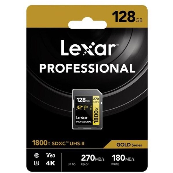 Lexar Professional 1800X SDXC UHS-II SD Card Capacity: 128GB