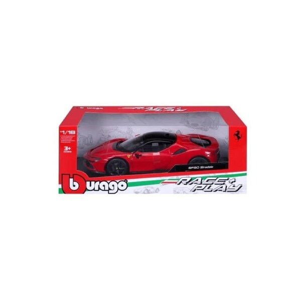 Bburago Race and Play 2021 Ferrari SF90 Stradale 1:18 Scale Diecast Vehicle