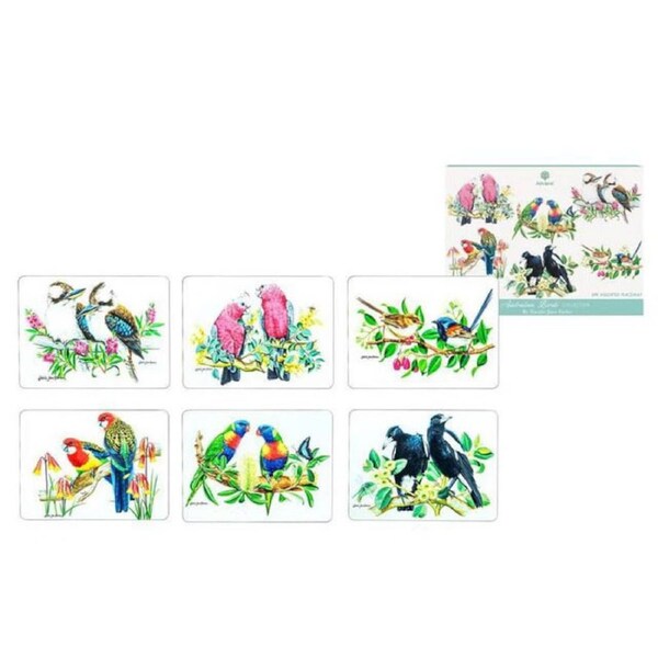 Ashdene Kitchen Cork Backed Drink Coasters Australian Birds Set 6