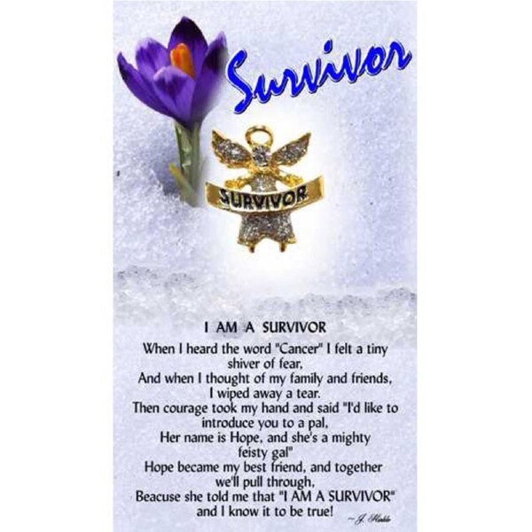 Thoughtful Little Angel Card Surviver 1261 and Angel Pin with Austrian Crystals