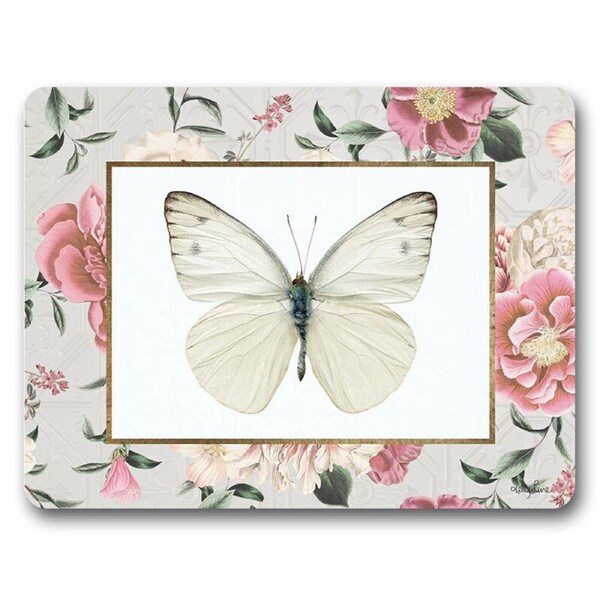 Placemats Cork Backed Vintage Floral Butterfly Dining Set 6