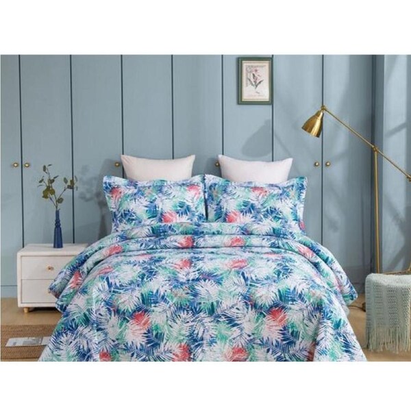 Patchwork Bed Quilt Spring Bouquet Coverlet King Single 195x235cm