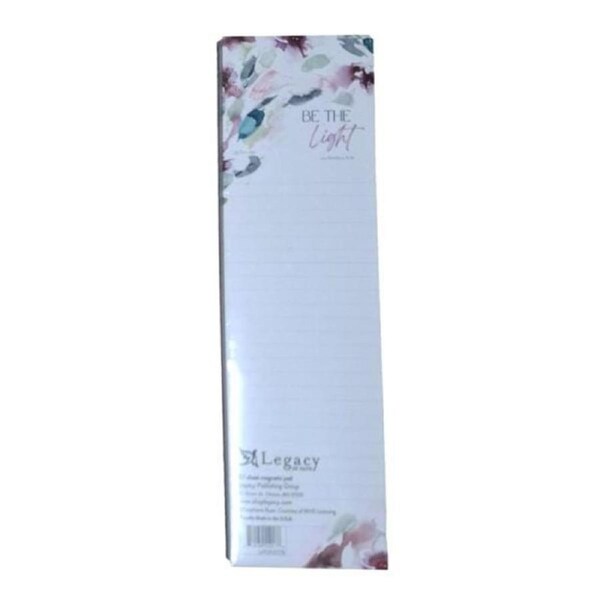 Legacy List Pad Be The Light Ruled Tear Off Pages Magnetic
