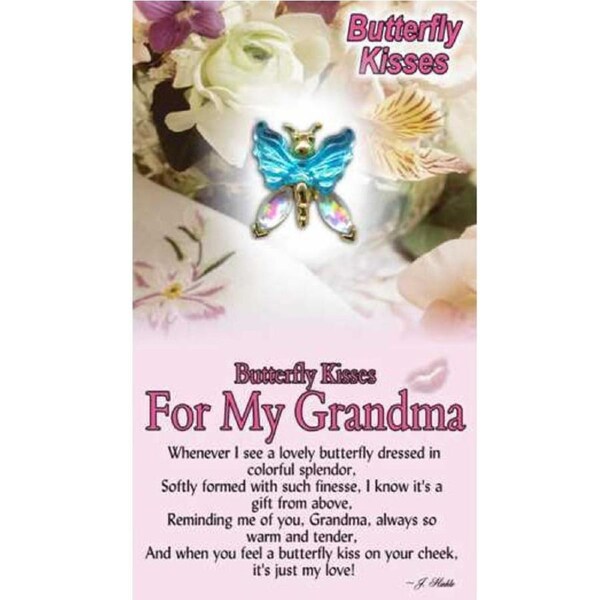 Thoughtful Little Angel Card Butterfly Kisses 7010 & Angel Pin with Austrian ...