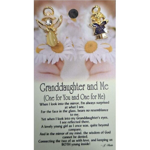 Thoughtful Little Angel Card Granddaughter & Me 9156 Angel Pin with Austrian Crystals