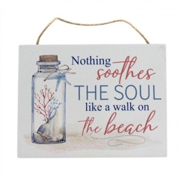 Country Wooden Farmhouse Sign Beach Soothes The Soul Plaque