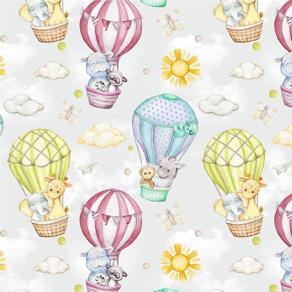 Quilting Patchwork Fabric Sewing Cozy Snuggles Kids Balloons Backing 270x50cm