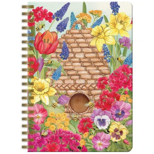 Lang Spiral Journal Beehive and Blooms Linen Embossed 240 Pages