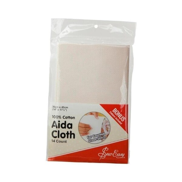 Sew Easy Cross X Stitch Aida Cloth 14 Count Ecru 36x45cm Fabric