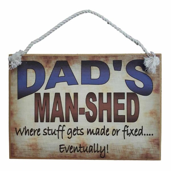 Country Printed Quality Wooden Sign Dads Man Shed Personalized Plaque
