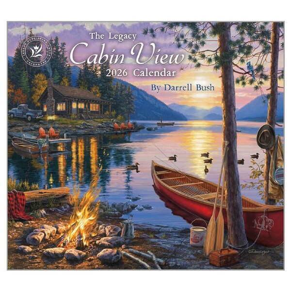 Legacy 2026 Calendar Cabin View Calender Fits Wall Frame