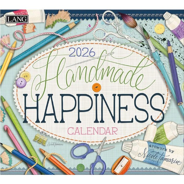 Lang 2026 Calendar Handmade Happiness Calender Fits Wall Frame