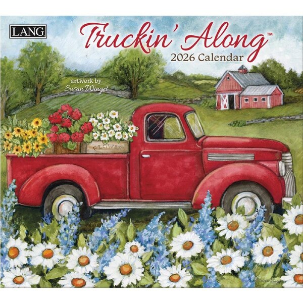 Lang 2026 Calendar Truckin Along Calender Fits Wall Frame