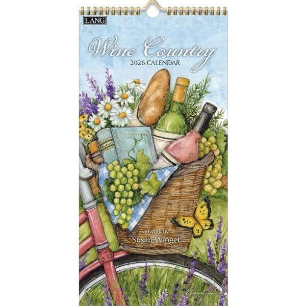 Lang 2026 Vertical Calendar Wine Country Does NOT Fit Frame