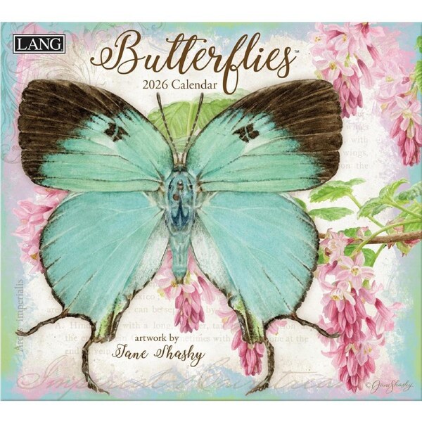 Lang 2026 Calendar Butterflies Calender Fits Wall Frame
