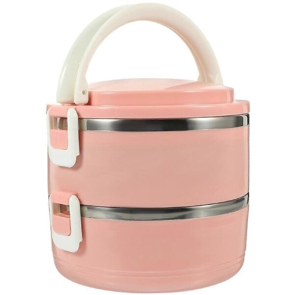 Portable Bento Box Double-tier Bento Box Lidded Bento Box Handheld Lunch Container Bento Case