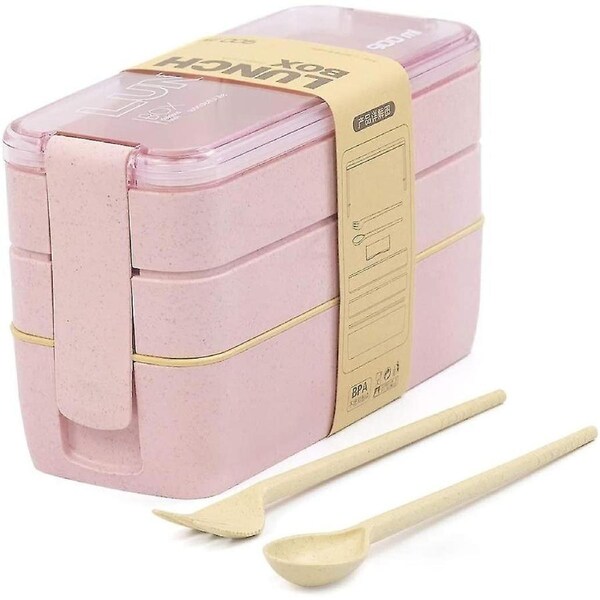 Leakproof Bento Box Reusable For Microwave Freezer Bento Boxes, Pink