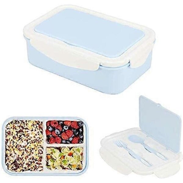 Three Compartment Lunch Box and Cutlery , Japanese Bento Box, Leakproof Bento Box, Bento Box Lunch Box , Compartment Lunch Box