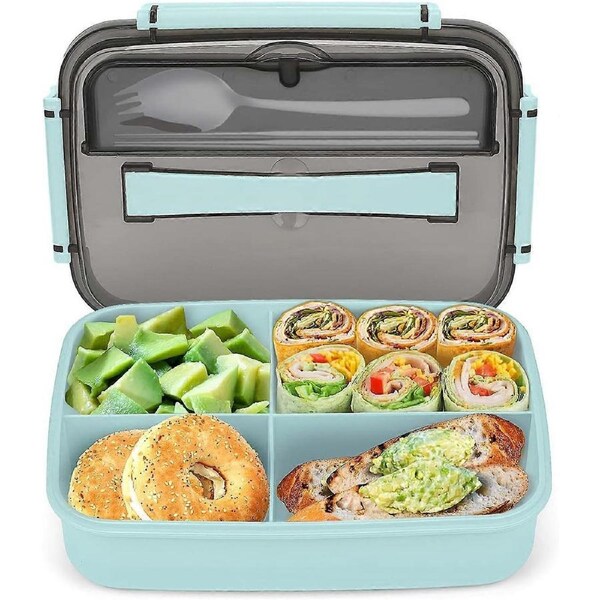 Bento Box Adult Lunch Box, Bento Lunch Box Containers, Bento Box for Kids with Compartments,Chopsticks and Spork