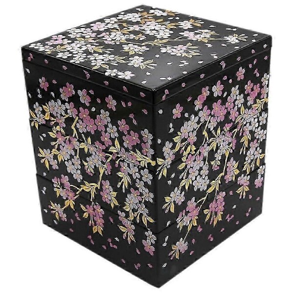 Japanese Lunch Bento Box Three Layers Bento Box Cherry Blossom Pattern Bento Box