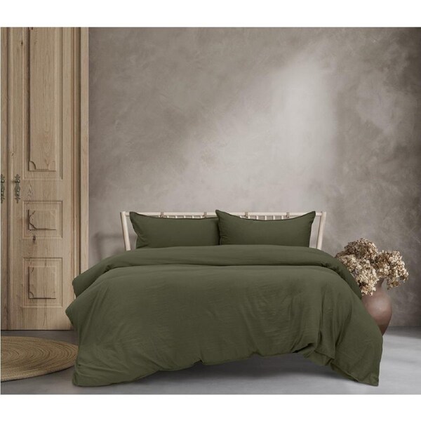 Ardor Boudoir Vintage Washed Size King Bed Quilt Cover Set Home Bedding Khaki
