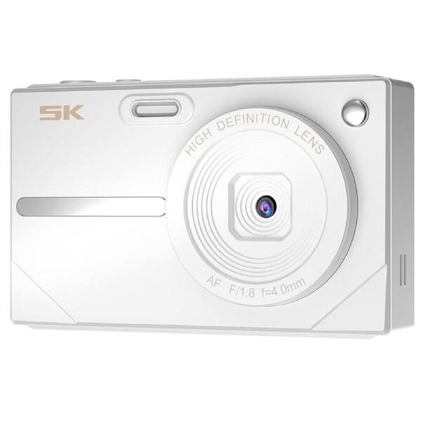 64MP UHD 5K Digital Camera 16x Zoom 2.8" IPS Display WiFi APP Control - White