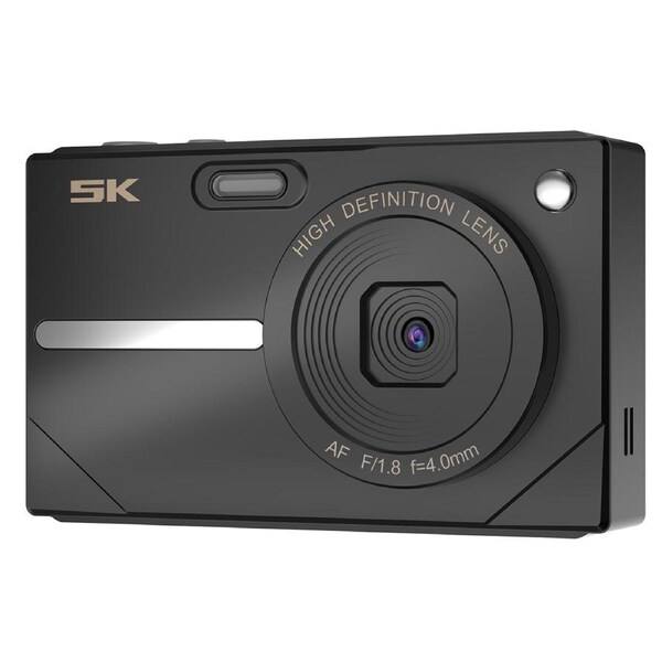 64MP UHD 5K Digital Camera 16x Zoom 2.8" IPS Display WiFi APP Control - Black