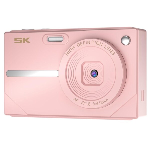 64MP UHD 5K Digital Camera 16x Zoom 2.8" IPS Display WiFi APP Control - Pink