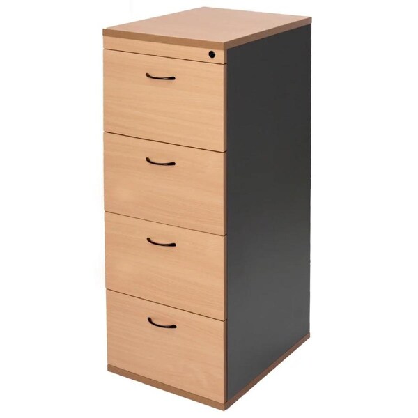 Rapidline Rapid Worker Filing Cabinet 4 Drawer Beech & Ironstone