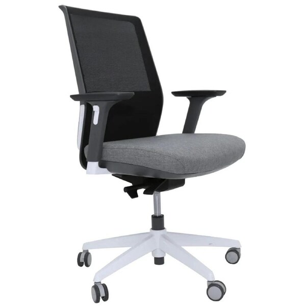 Rapidline Move Office Mesh Chair Medium Light Grey Black