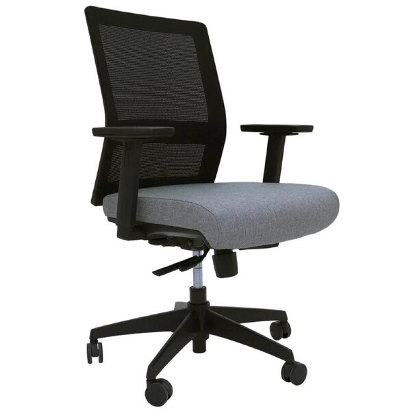 Rapidline Gesture Back Task Chair Medium Mesh Light Grey Black