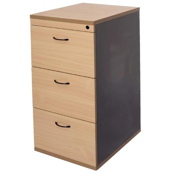 Rapidline Rapid Worker Filing Cabinet 3 Drawer Beech & Ironstone