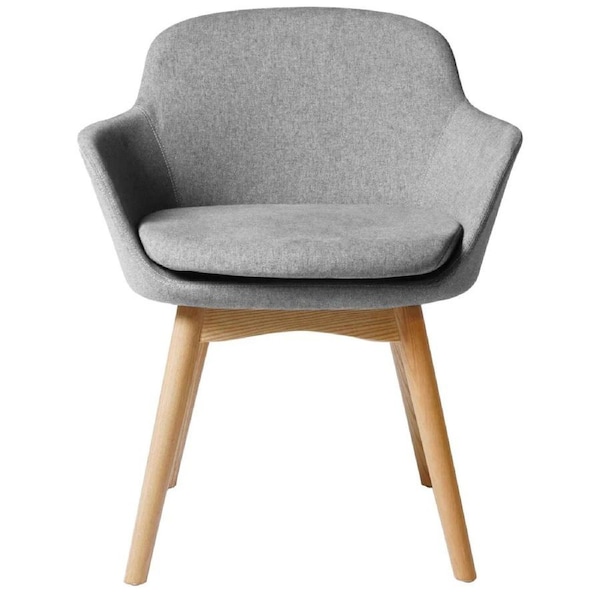 Rapidline Aspen Tub Chair Timber Base Light Grey