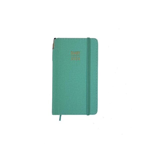 2026 Diary Contempo Slim Week to View w/ Pen Turquoise, OzCorp D897